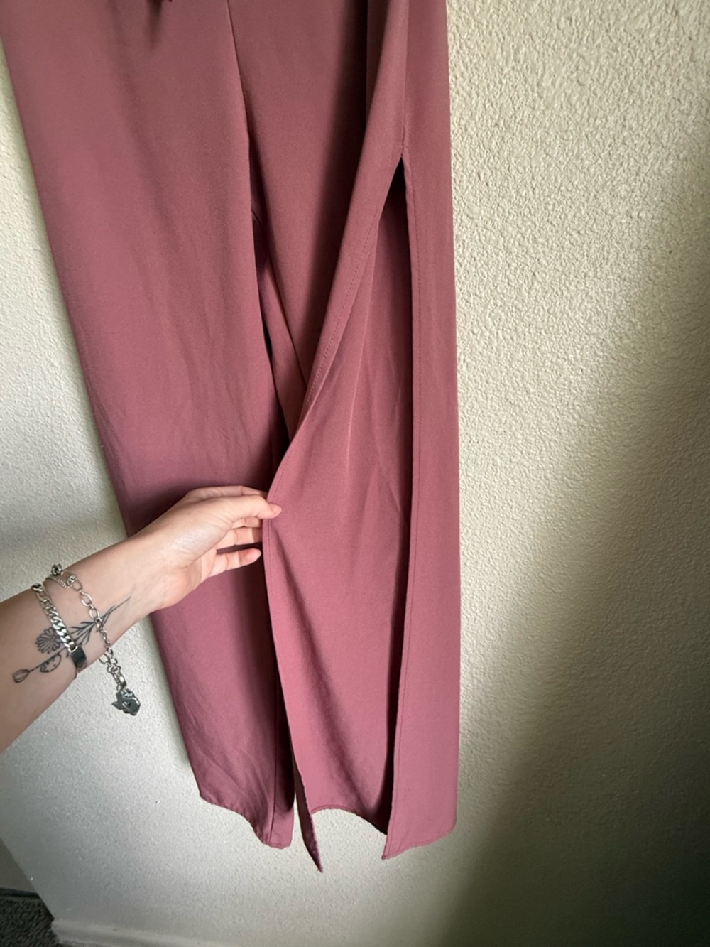 Lulu's Rose Mauve High-Rise Tie-Waist Wide-Leg Pants - Picture 4 of 6